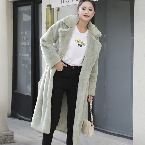 Image of Luxury Long Fur Coat.