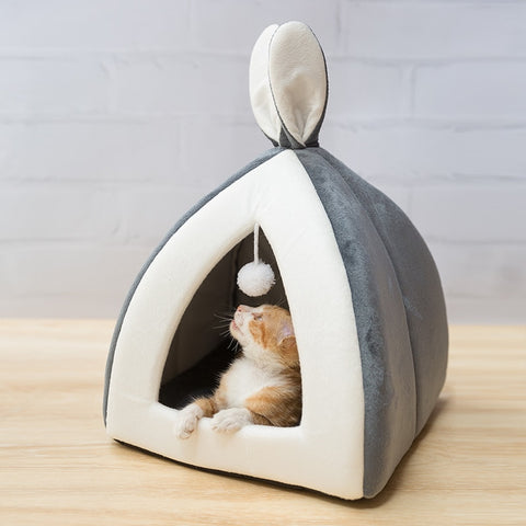 Image of Pet Cat House Bed Indoor Kitten mat Warm.