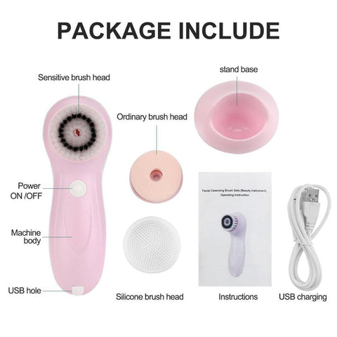 Image of Electric Facial Cleanser 3-In-1 Washing Brush Face Cleansing Brush.