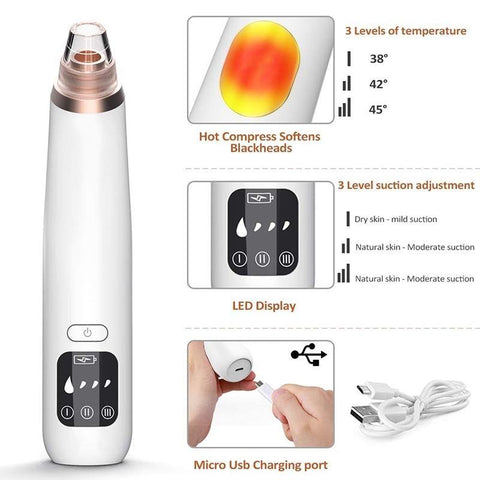 Image of Blackhead remover vacuum Face skin care cleaner Tools.