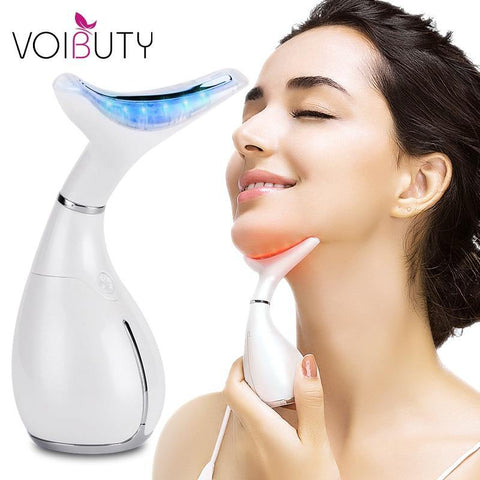 Image of LED Photon Therapy Neck and Face Lifting Massager.