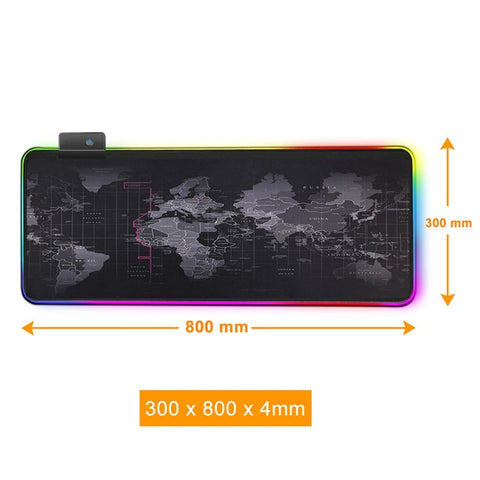 Image of Large Mouse Pad Gamer RGB World Map.