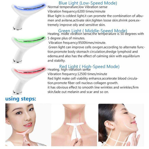 Image of LED Photon Therapy Neck and Face Lifting Massager.