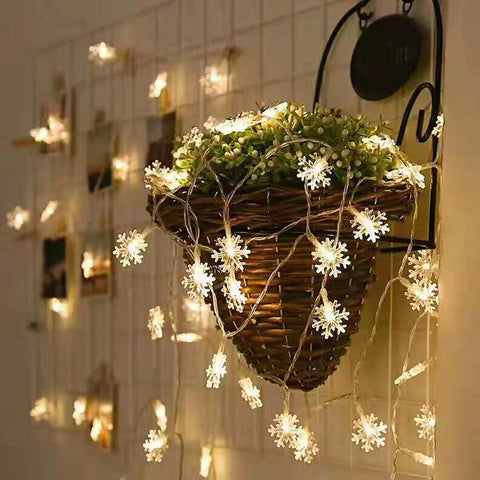 Image of LED Snowflakes String Lights.