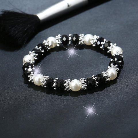 Image of Rhinestone Faux Pearl Charm Bracelets.