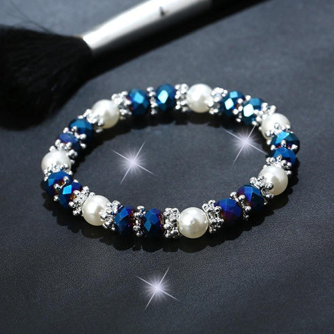 Image of Rhinestone Faux Pearl Charm Bracelets.