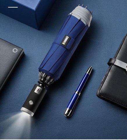 Image of LED Windproof Reverse Folding Umbrella.