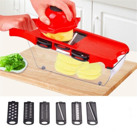 Image of Mandoline Slicer Vegetable Cutter with Stainless Steel Blade.