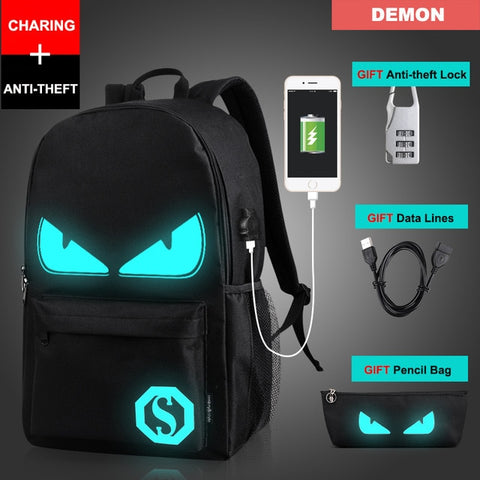 Image of Anime Luminous USB Charge Backpack