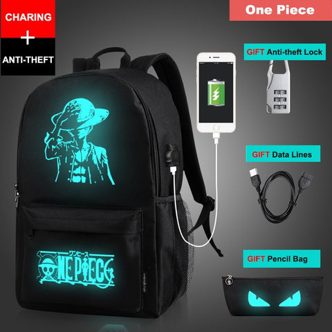 Image of Anime Luminous USB Charge Backpack