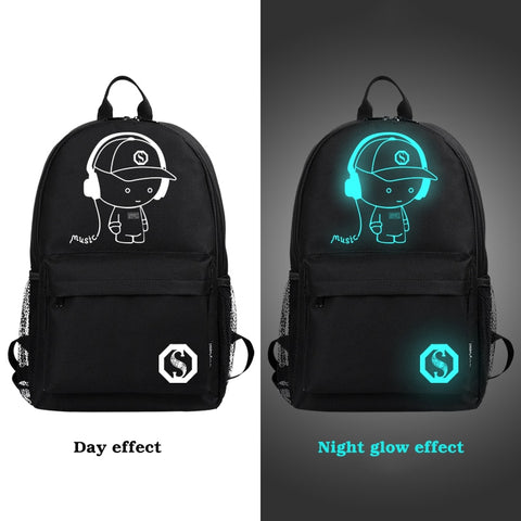 Image of Anime Luminous USB Charge Backpack