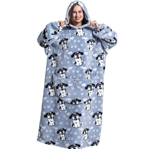 Image of Flannel Blanket with Sleeves Winter Hoodies