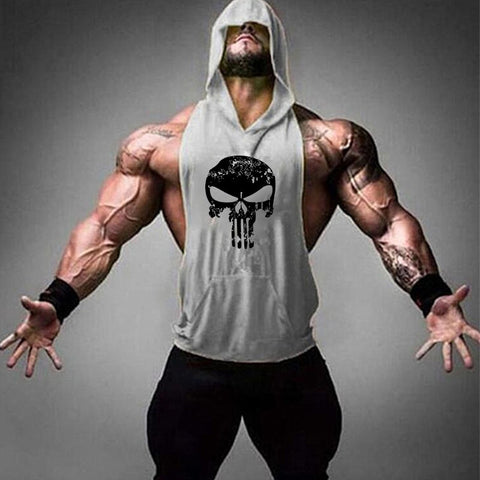 Image of Skull Bodybuilding Stringer Tank Tops