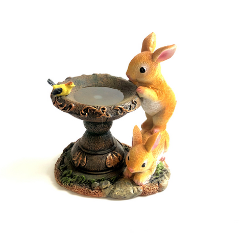 Image of Solar Resin Garden Decoration Rabbit Animal Statue