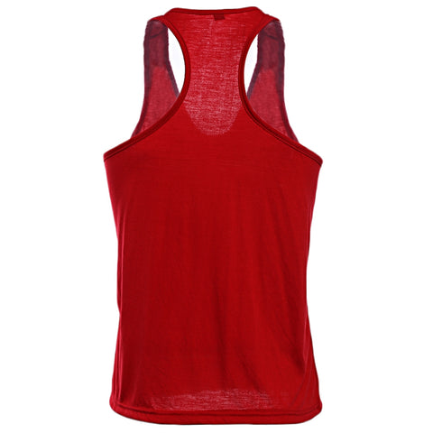Image of Active Scoop Collar Printed Cotton Blend Racerback Gym Tank for Men