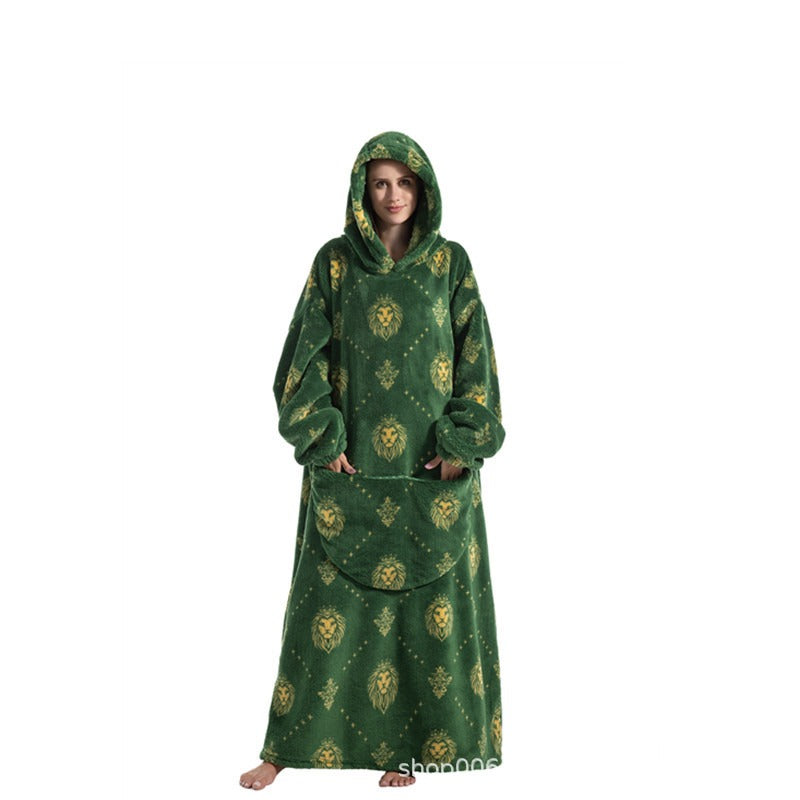 Flannel Blanket with Sleeves Winter Hoodies