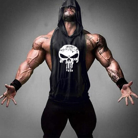 Image of Skull Bodybuilding Stringer Tank Tops