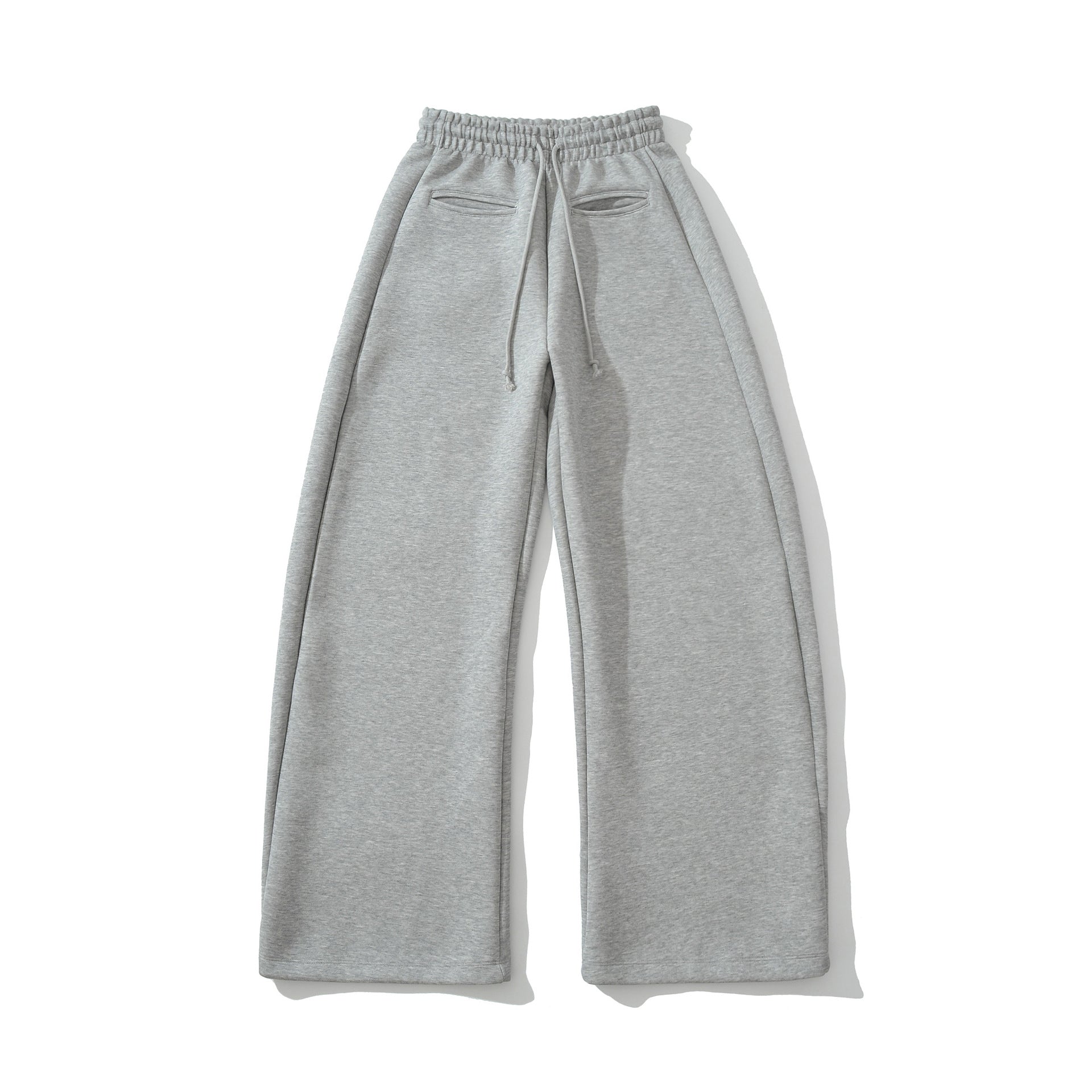 Drawstring elastic waist loose wide leg pants