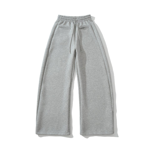 Image of Drawstring elastic waist loose wide leg pants