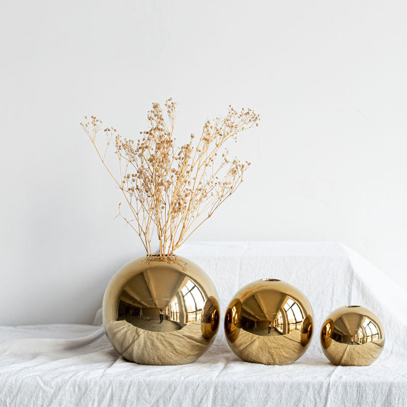 Gold Plated Ceramic Vase