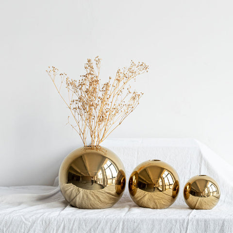 Image of Gold Plated Ceramic Vase