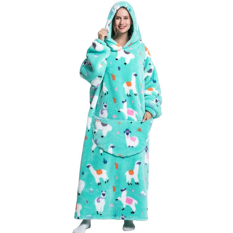 Image of Flannel Blanket with Sleeves Winter Hoodies