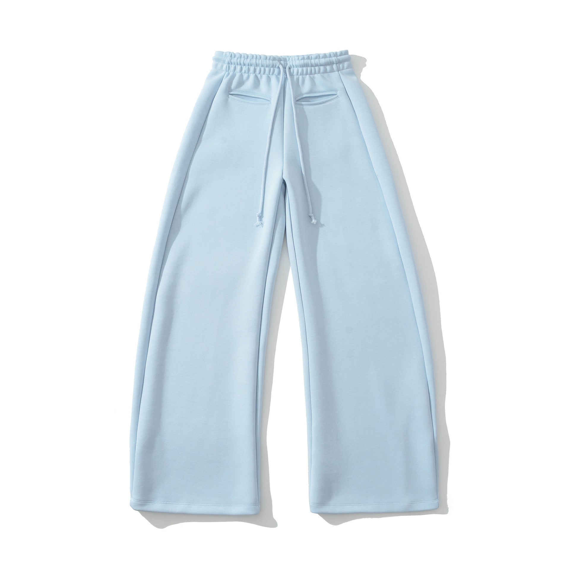 Drawstring elastic waist loose wide leg pants