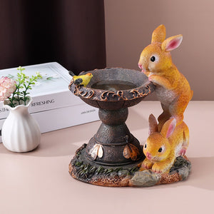 Solar Resin Garden Decoration Rabbit Animal Statue