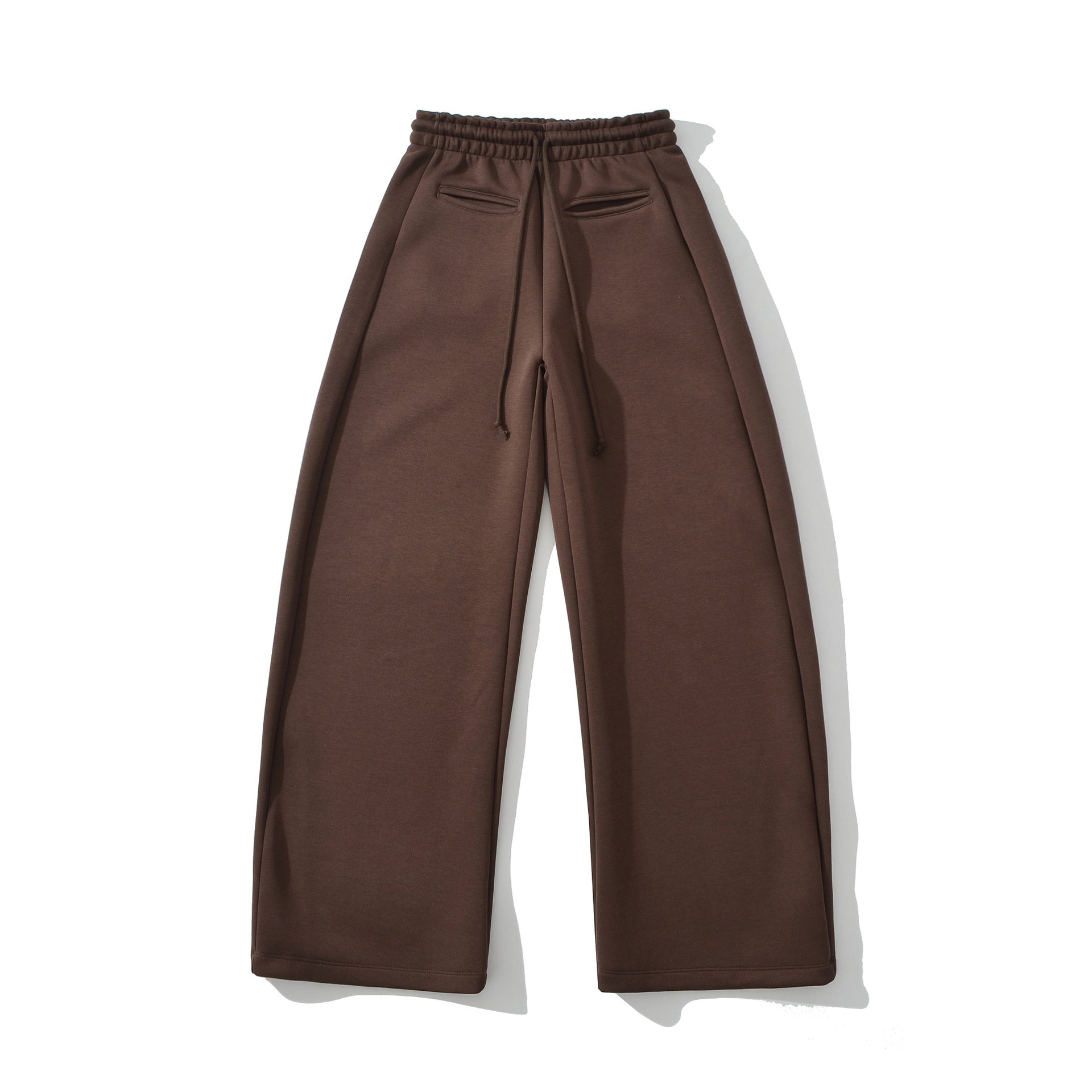 Drawstring elastic waist loose wide leg pants