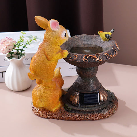 Image of Solar Resin Garden Decoration Rabbit Animal Statue