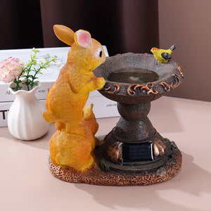 Solar Resin Garden Decoration Rabbit Animal Statue