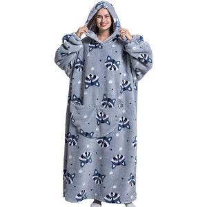 Flannel Blanket with Sleeves Winter Hoodies