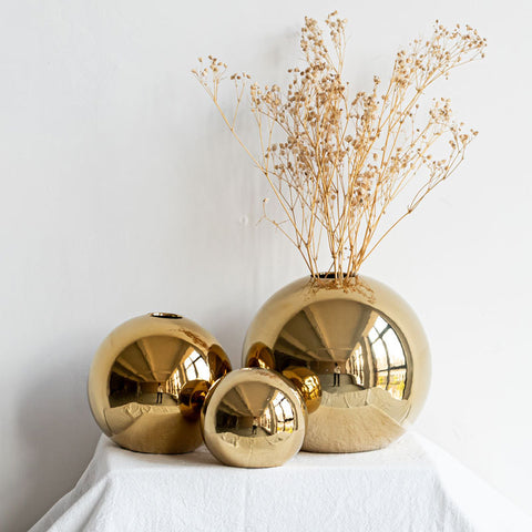 Image of Gold Plated Ceramic Vase