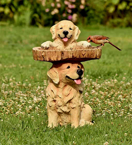 Image of Puppy Tree Bird Drinking Water Ornament