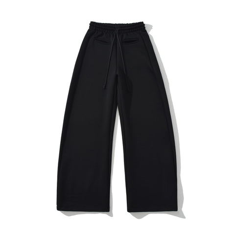 Image of Drawstring elastic waist loose wide leg pants