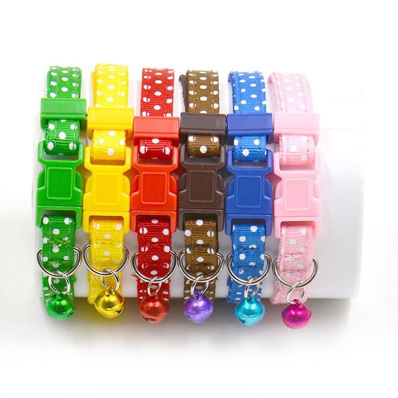 1Pc Adjustable Dot Printed Little Dog Collars.