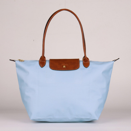 Folding waterproof nylon handbag.