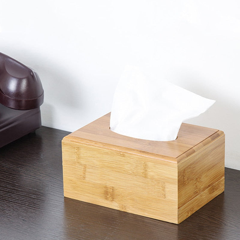 Bamboo Tissue Holder Case