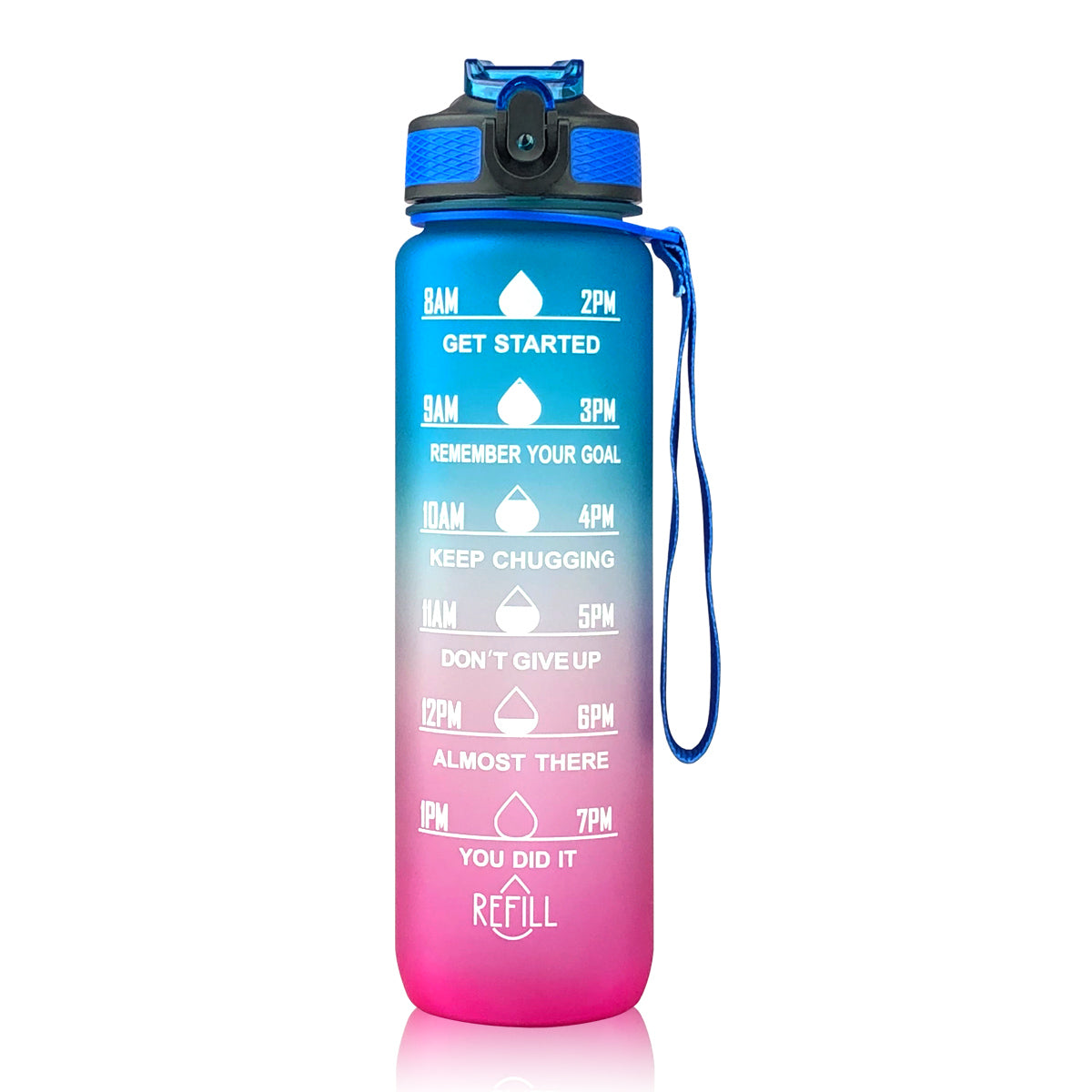 Sports Straw Water Cup Tritan Gradient Bounce Cover Water Bottle