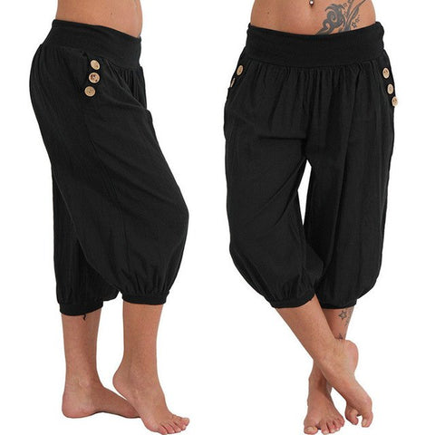 Image of Plus Size Loose Knee Length Trousers