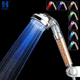 LED Multicolor Rainbow SPA Ionic Filter hand held Shower head.
