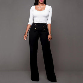 Wide Leg High Waist Casual Pants