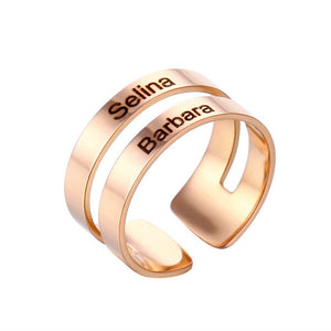 Personalized Titanium Engraved Name Ring