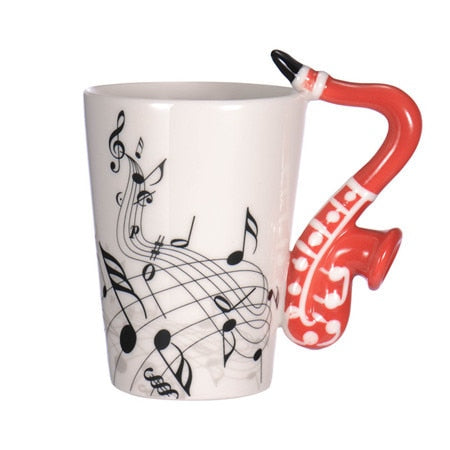 Image of Guitar Ceramic Cup Unique Gift.