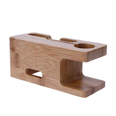 Image of Bamboo Charger Stand Base For Apple Watch and For iphone