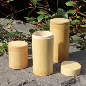 Bamboo Storage Bottles Jars Wooden Small Box Containers