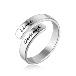 Personalized Titanium Engraved Name Ring