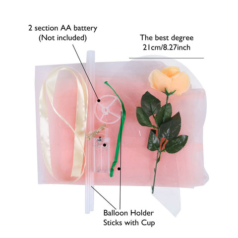 Image of LED Luminous Balloon Rose Bouquet