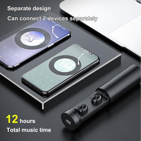 Image of B9 Bluetooth Earphone Metal Matte Wireless Headphones TWS 5.0 Touch Earphones 8D Stereo.