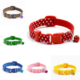 1Pc Adjustable Dot Printed Little Dog Collars.